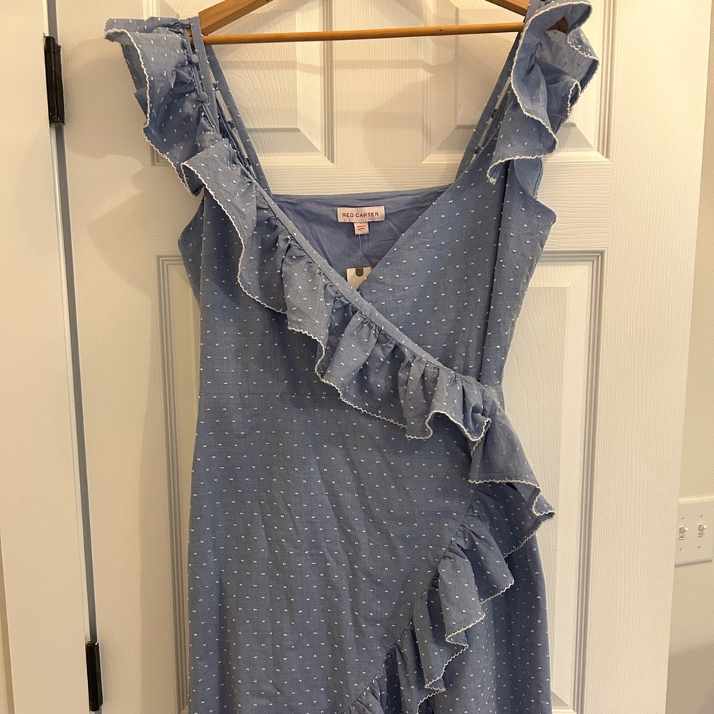 Red Carter (anthro) dot midi dress - Picture 1 of 3
